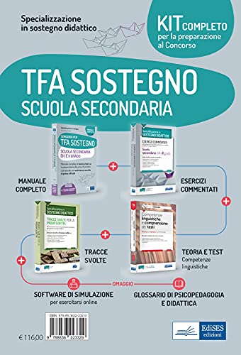 Kit Completo TFA Sostegno Scuola Secondaria. Eserciziari-Manuale-Tracce ...